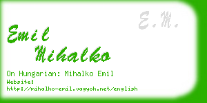 emil mihalko business card
